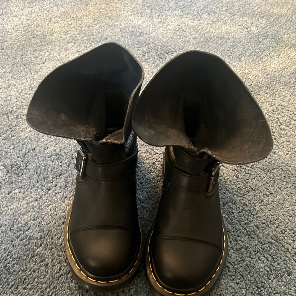 Dr Martens Black Leather Boots with Buckle